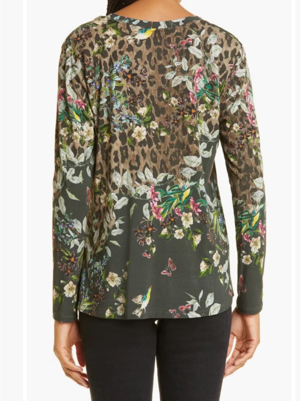 Johnny Was Ash Bird Floral Print Top Size L - Picture 6 of 16